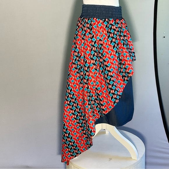 Advance Apparel Free Size, Mermaid Hi/Low, Geometric Patterned Double Skirt - Picture 7 of 16